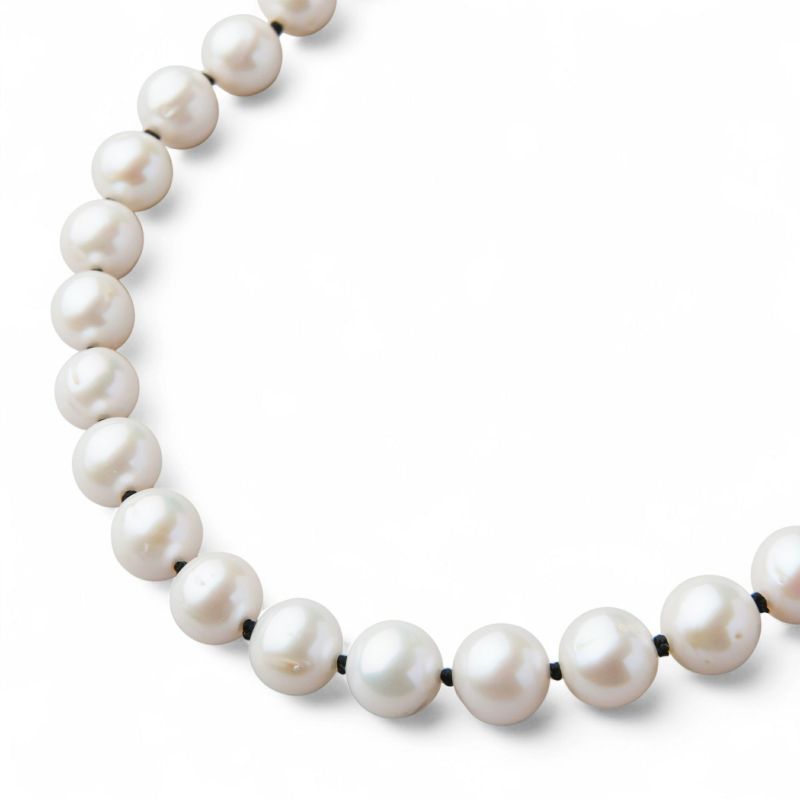 淡水真珠 カラーノットネックレス　7.5-8.0mm ブラック