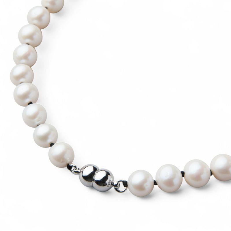 淡水真珠 カラーノットネックレス　7.5-8.0mm ブラック