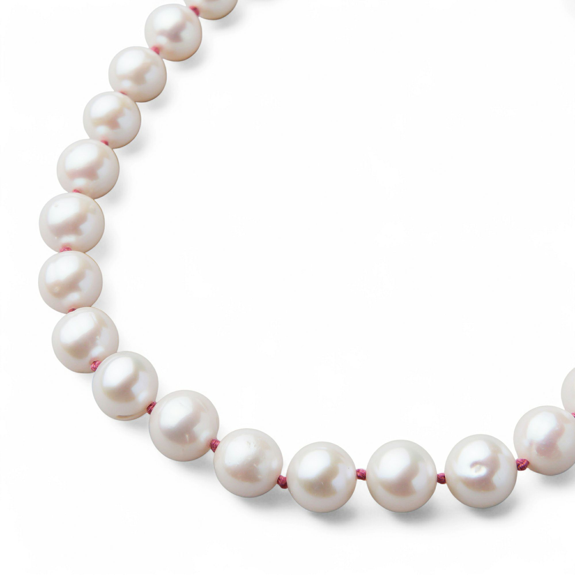 淡水真珠 カラーノットネックレス　7.5-8.0mm ピンク