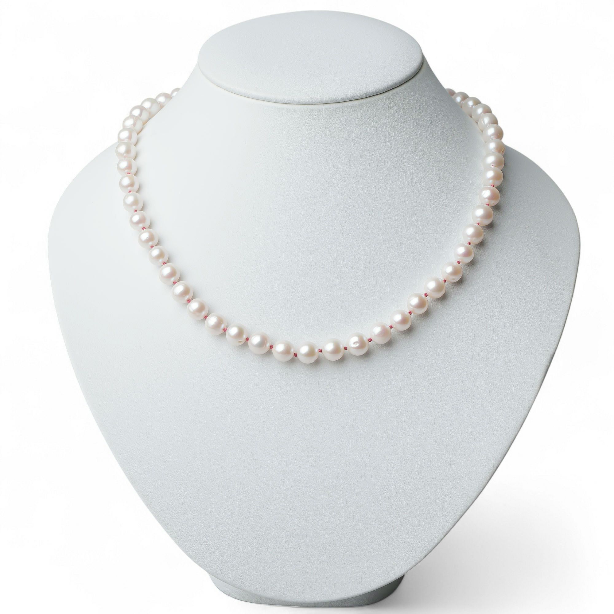 淡水真珠 カラーノットネックレス　7.5-8.0mm ピンク