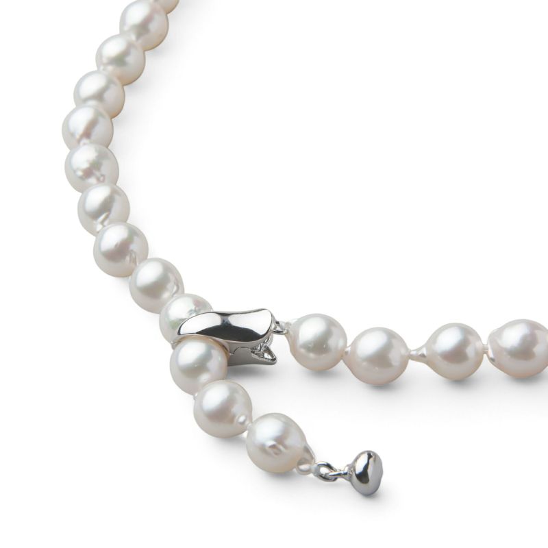 あこや真珠 ロングネックレス7.5-8.0mm バロック 80cm