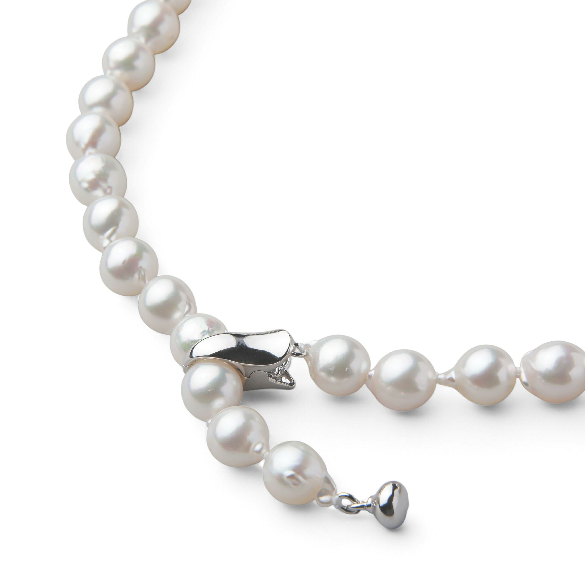 あこや真珠 ロングネックレス7.5-8.0mm バロック 80cm