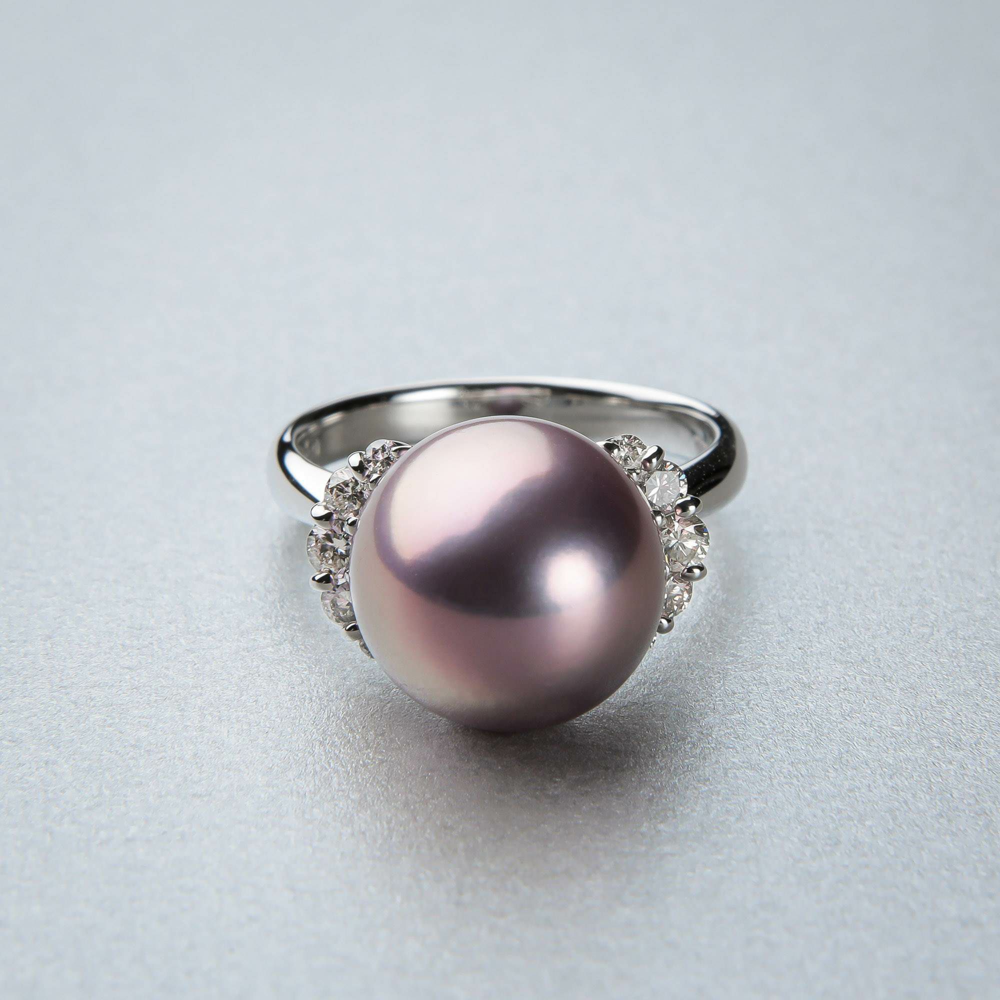 Mauvette 淡水真珠 リング11.8mm PT900 オーロラ紫金 鑑別 | 淡水真珠  