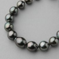 白蝶黒蝶バロックパールブレスレット タヒチ黒蝶真珠 ブレスレット8-11mm バロック SV925