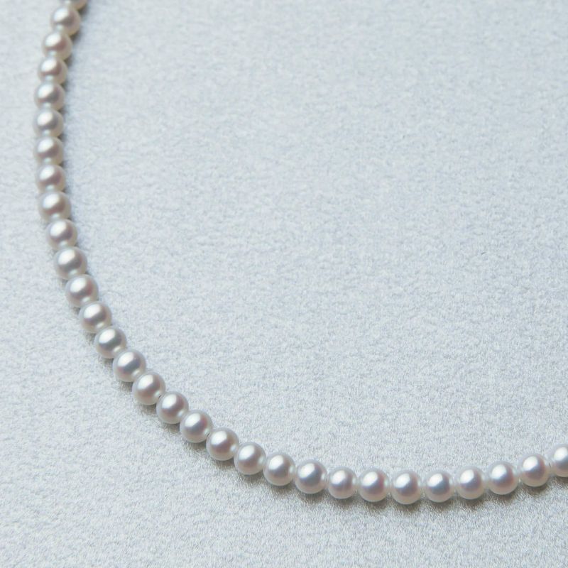 淡水真珠 (有核) ネックレス3.0-3.5mm オーロラキングフィッシャー鑑別