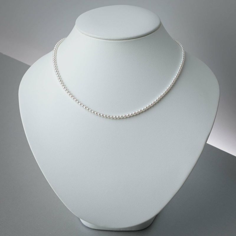 淡水真珠 (有核) ネックレス3.0-3.5mm オーロラキングフィッシャー鑑別