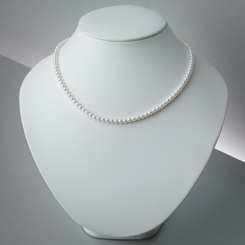 淡水真珠 (有核) ネックレス4.0-4.5mm オーロラキングフィッシャー鑑別