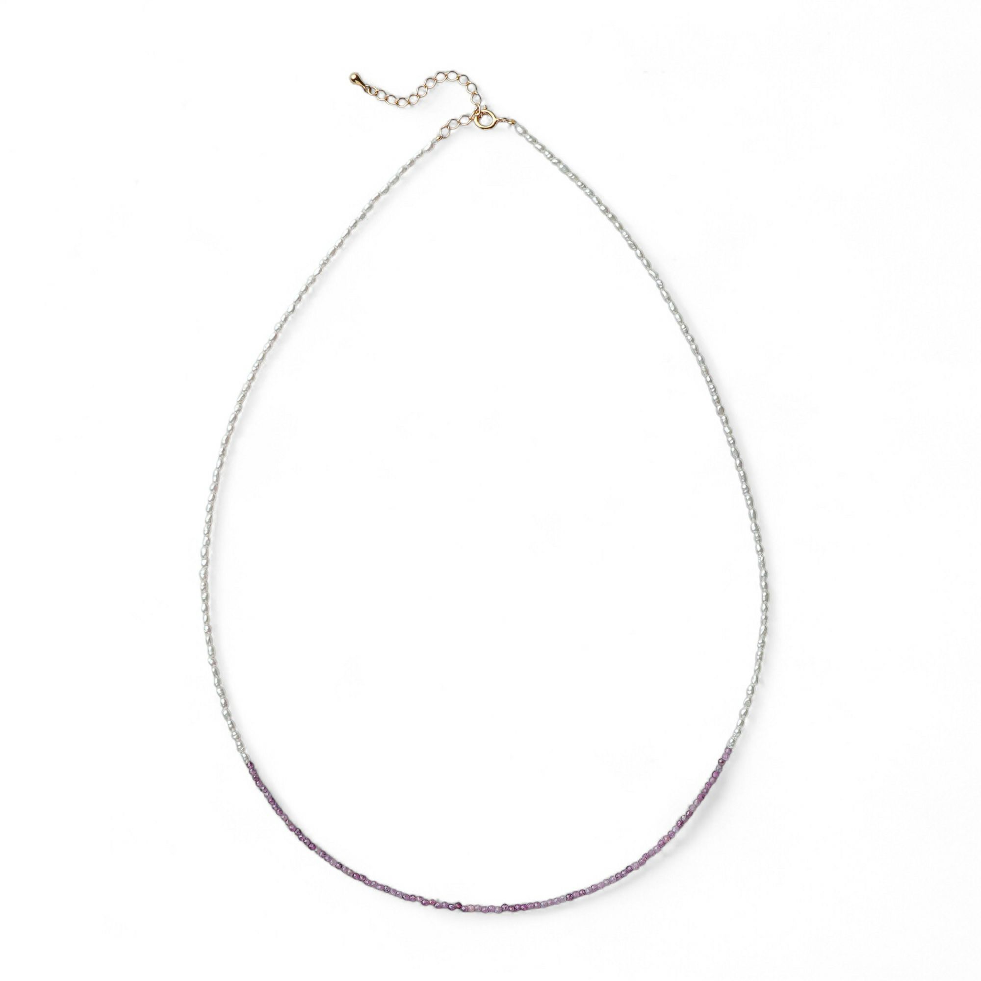 淡水真珠/スタールビー ネックレス　2.0-2.5mm ケシ