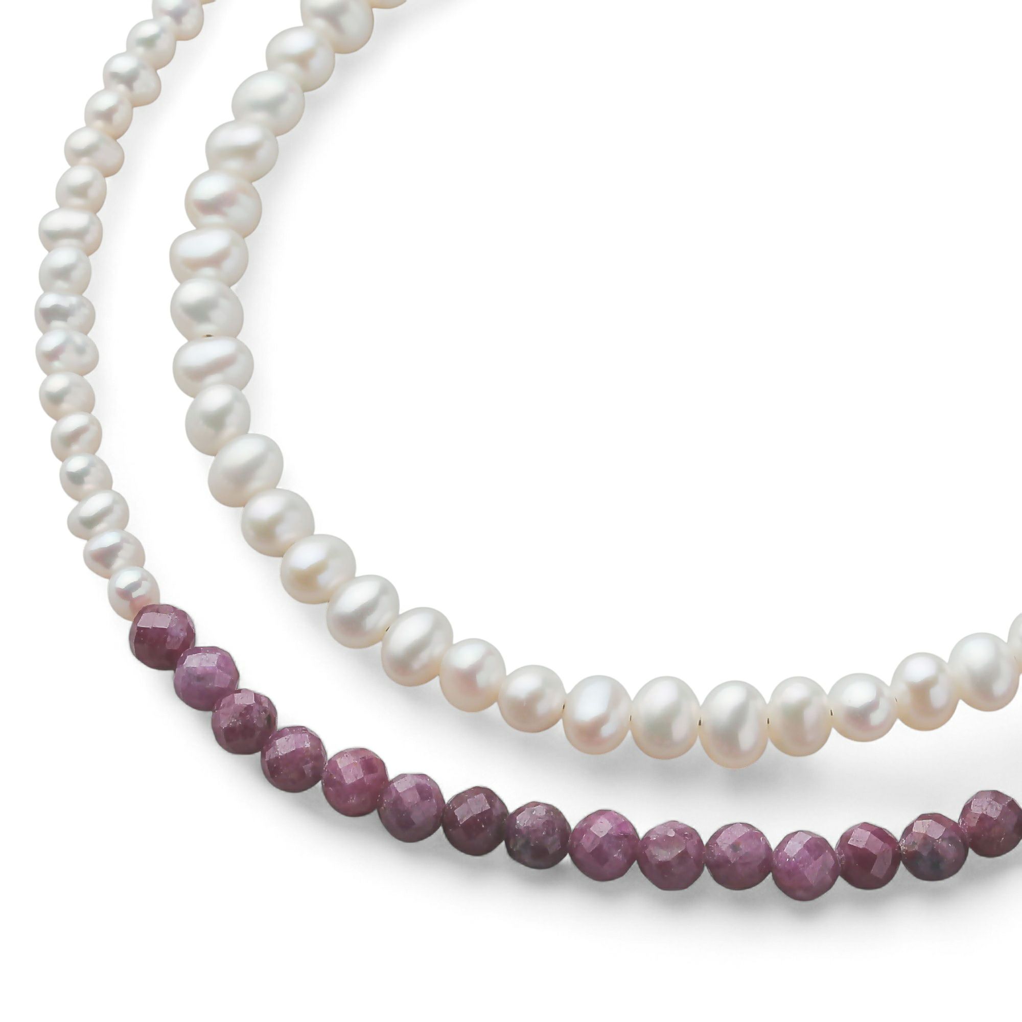 WEB限定】淡水真珠×ルビー ネックレス 2.5-5.0mm ミックス | 淡水真珠
