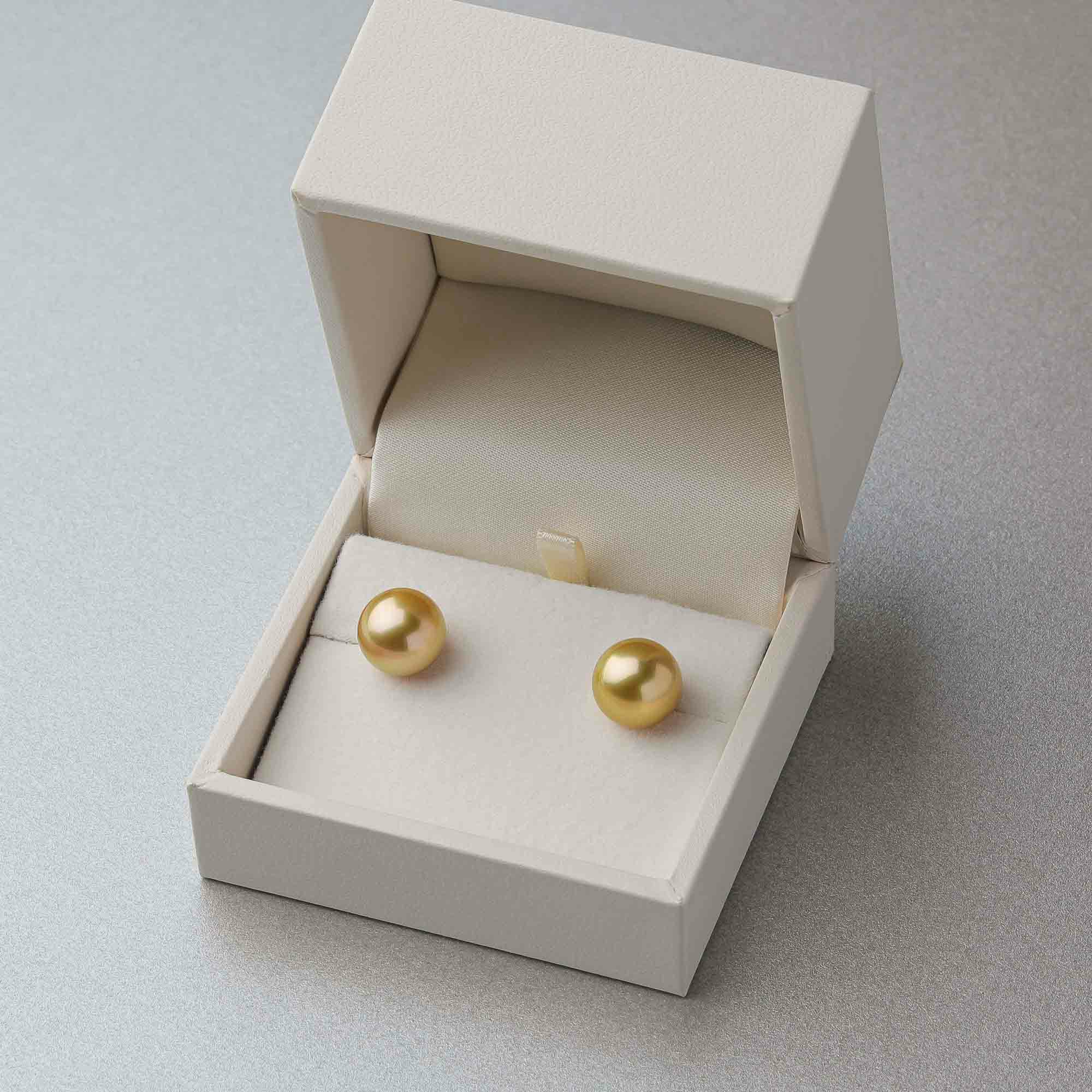 南洋白蝶真珠 ピアス11mmUP K18YG -オーロラ茶金- | 南洋真珠ピアス  