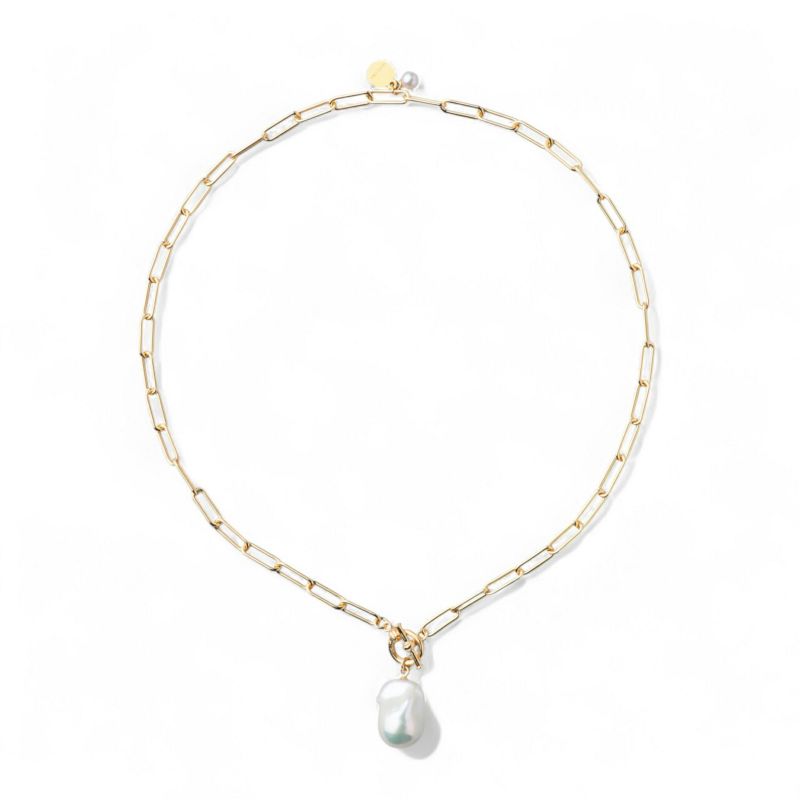 MARLENA 淡水真珠 チェーンペンダント 12mmUP  SILVER925 GP バロック