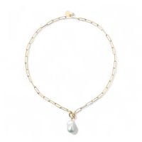 MARLENA 淡水真珠 チェーンペンダント 12mmUP  SILVER925 GP バロック