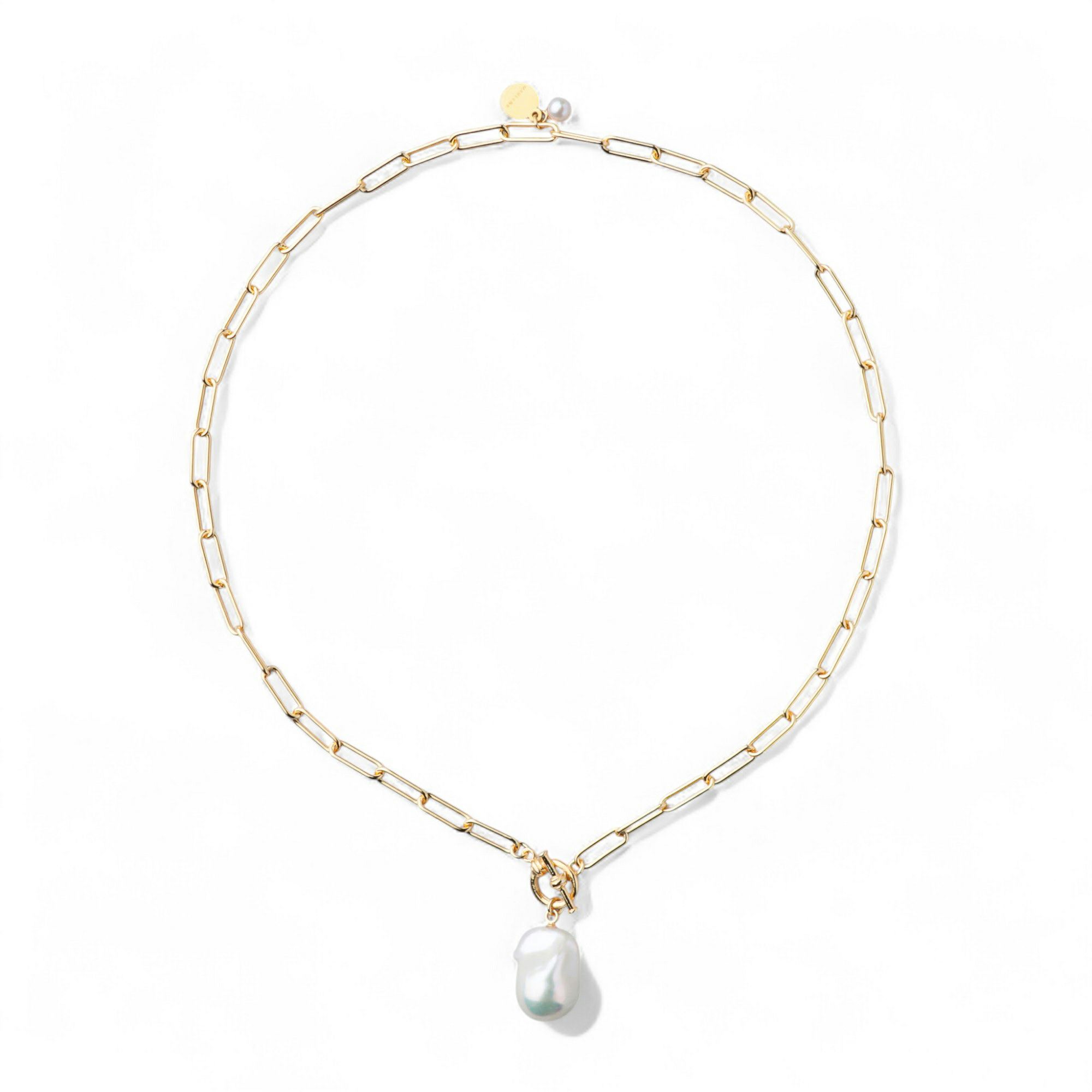 MARLENA 淡水真珠 チェーンペンダント 12mmUP  SILVER925 GP バロック