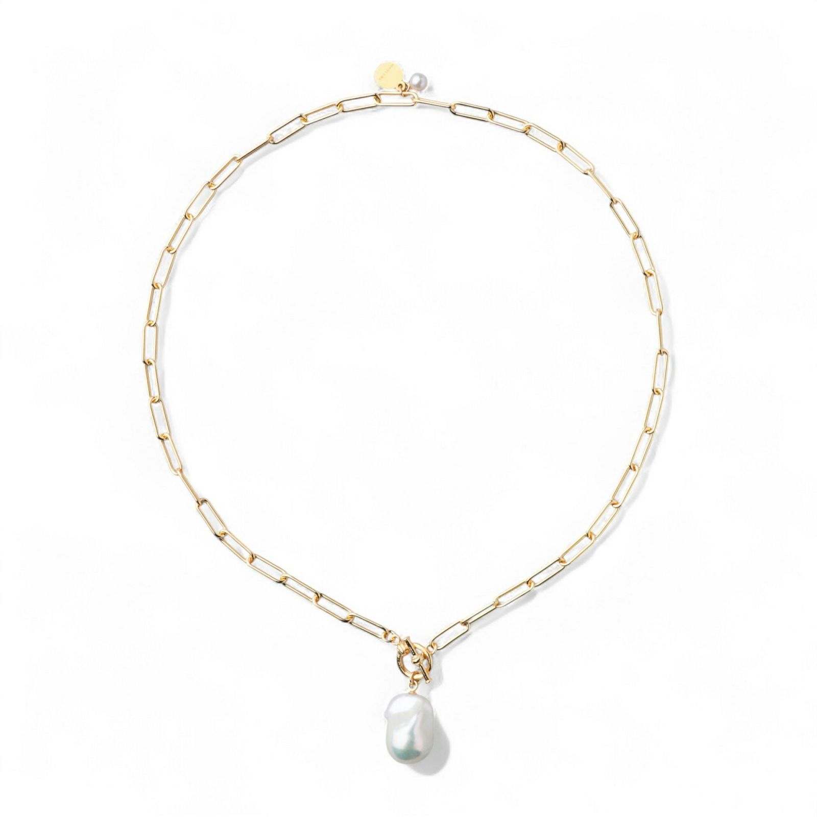 MARLENA 淡水真珠 チェーンペンダント 12mmUP  SILVER925 GP バロック