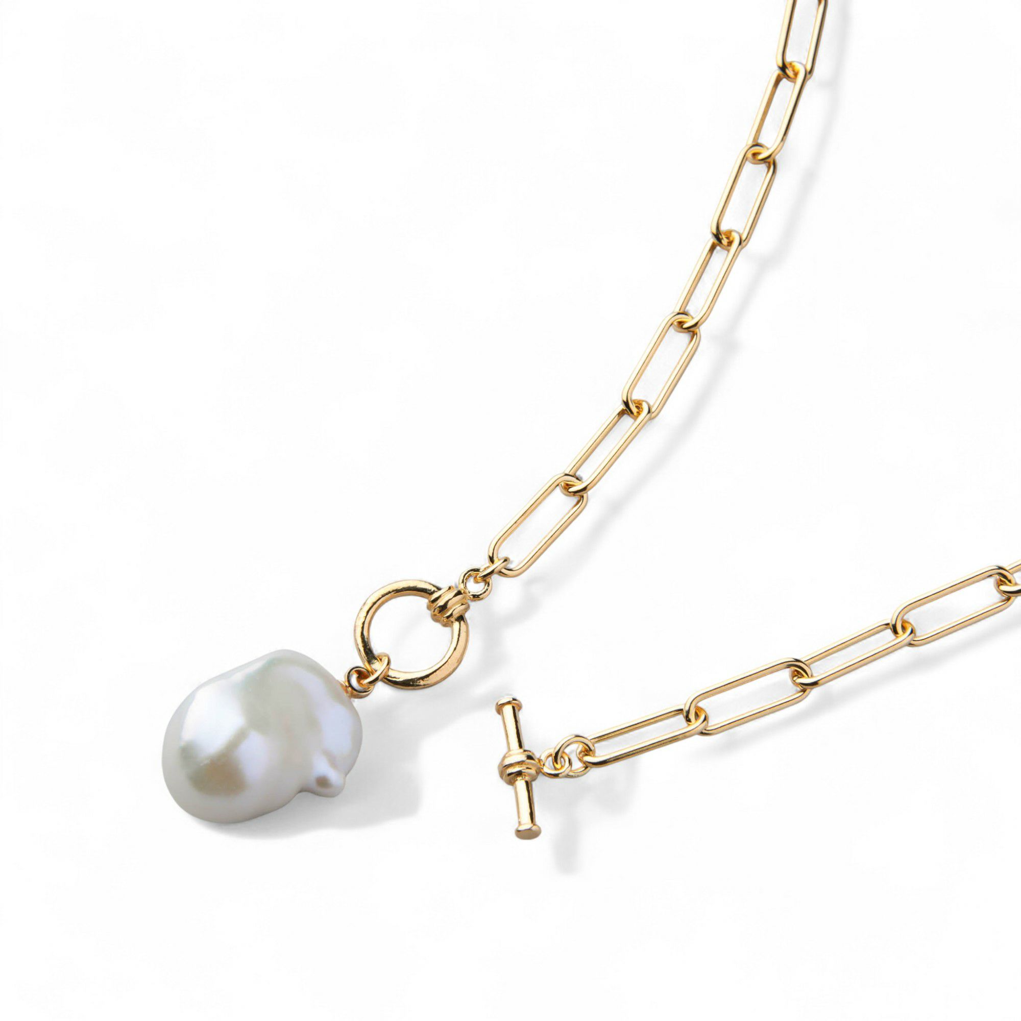 MARLENA 淡水真珠 チェーンペンダント 12mmUP  SILVER925 GP バロック