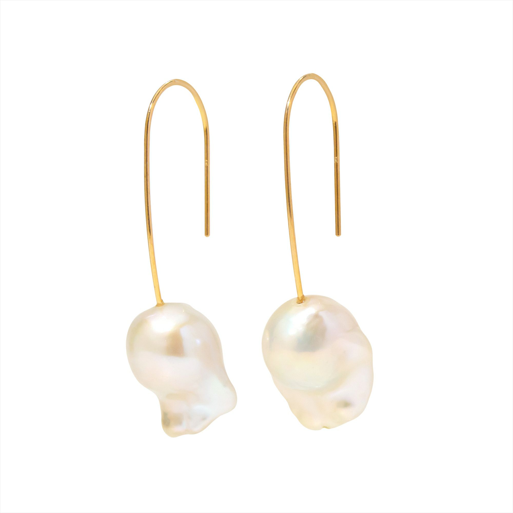 MARLENA 淡水真珠 ピアス 9-12mm K10YG  マロロフック