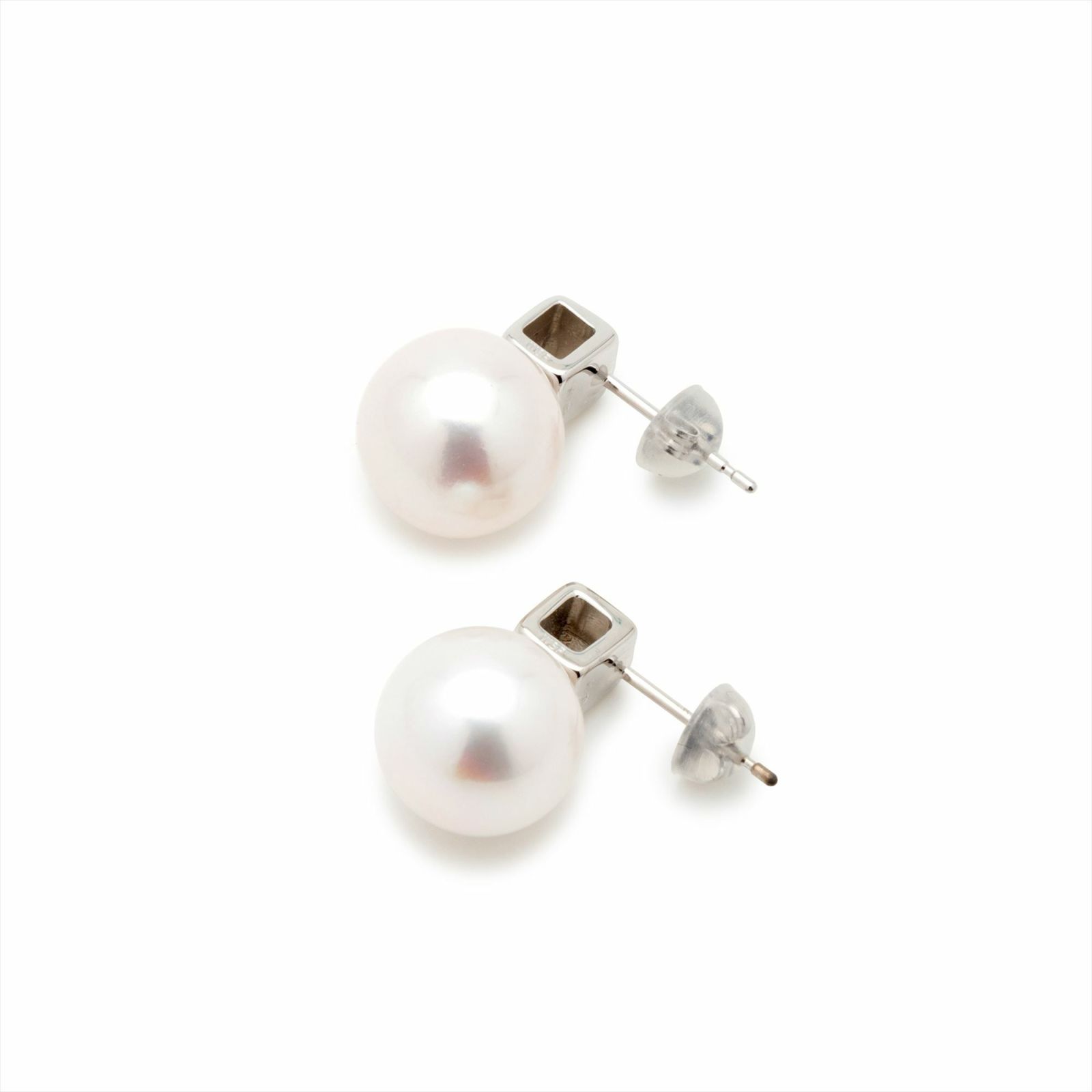 マルレナ キャレピアス 淡水真珠 9mmUP ホワイト K18WG/K18YG/SV925