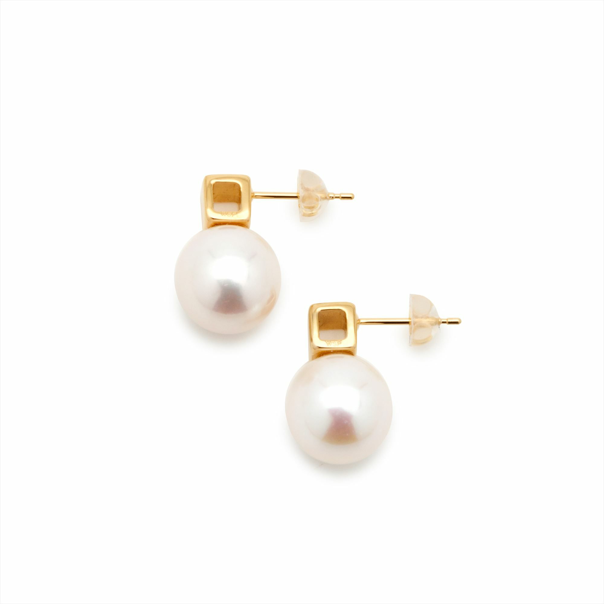 マルレナ キャレピアス 淡水真珠 9mmUP ホワイト K18WG/K18YG/SV925