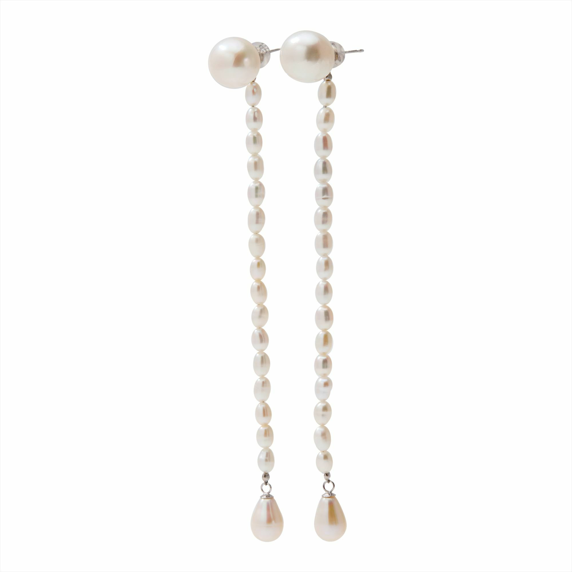 MARLENA 淡水真珠 ピアス 11-12mm/3.5-7.0mm  K14WG  リズチャーム