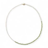 淡水真珠×ペリドット ネックレス　2.5-5.0mm ミックス