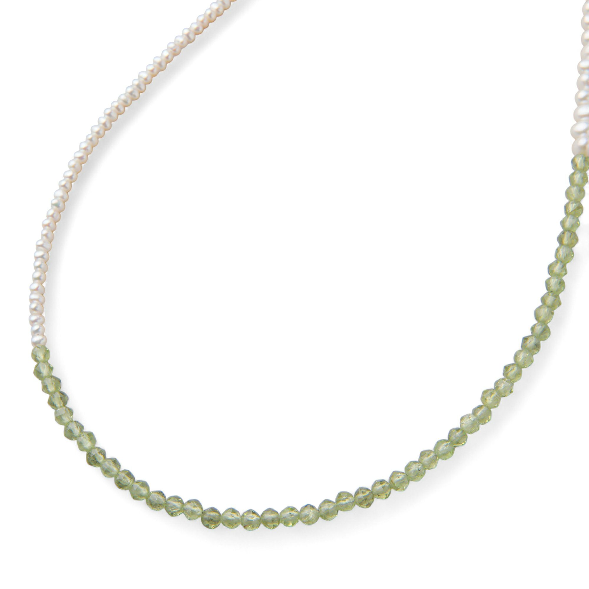 淡水真珠×ペリドット ネックレス　2.5-5.0mm ミックス