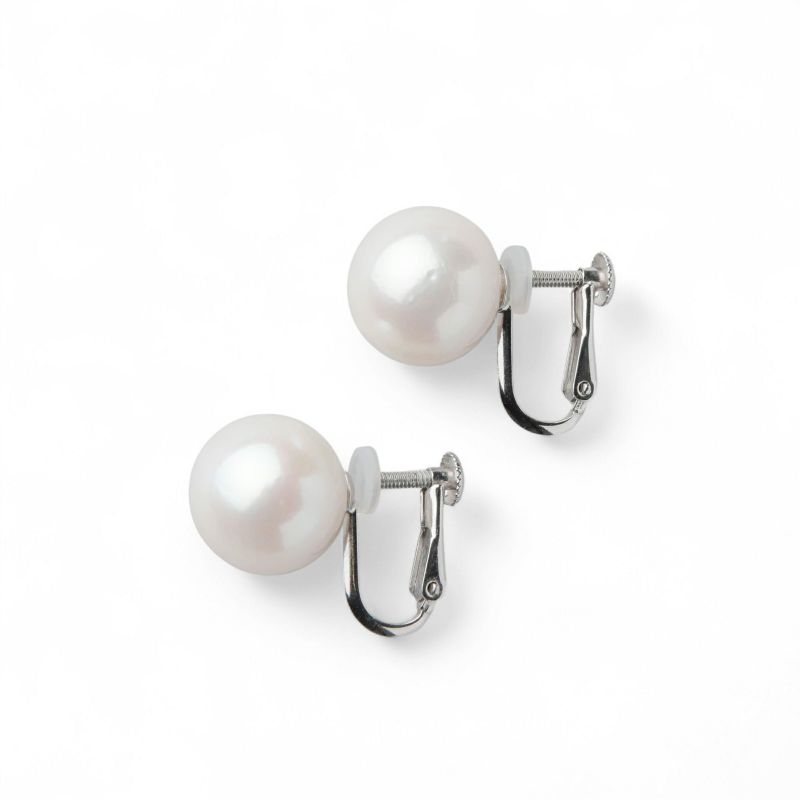 淡水真珠 (有核) ピアス/イヤリング　11mmUP K14WG/SV925