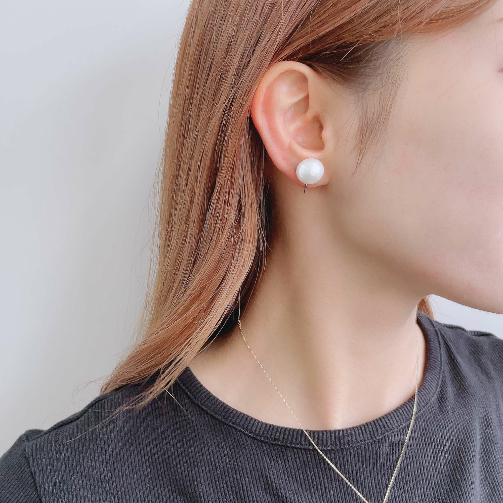 淡水真珠 (有核) ピアス/イヤリング　11mmUP K14WG/SV925