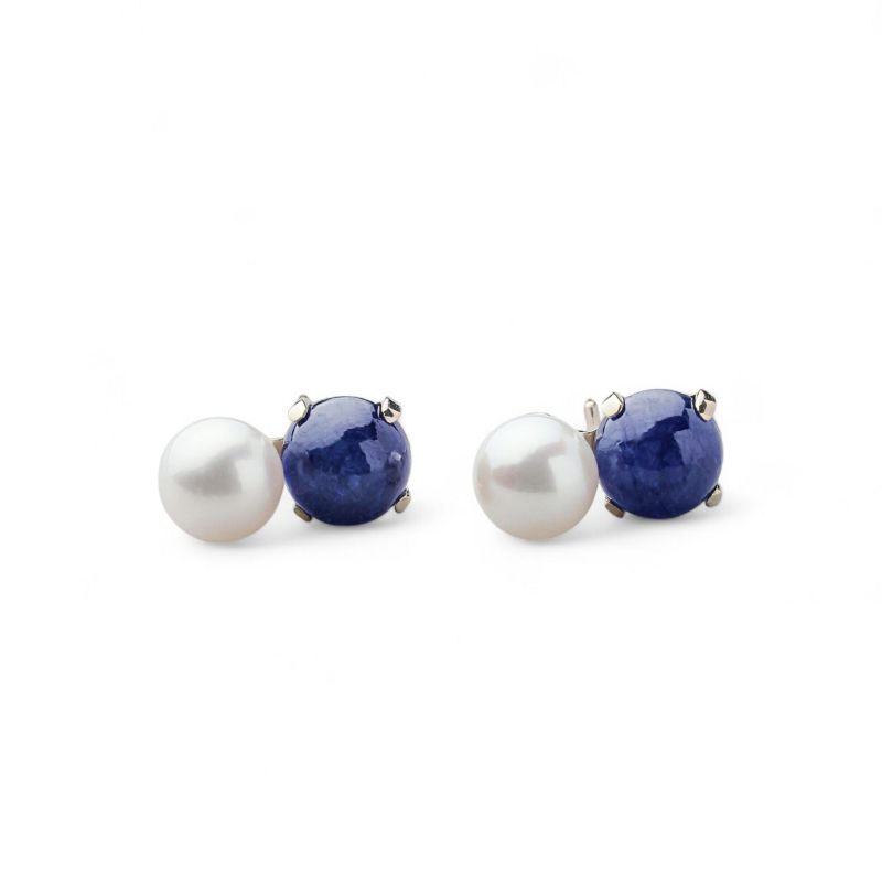 WEB exclusive] Akoya pearls x sapphire earrings
