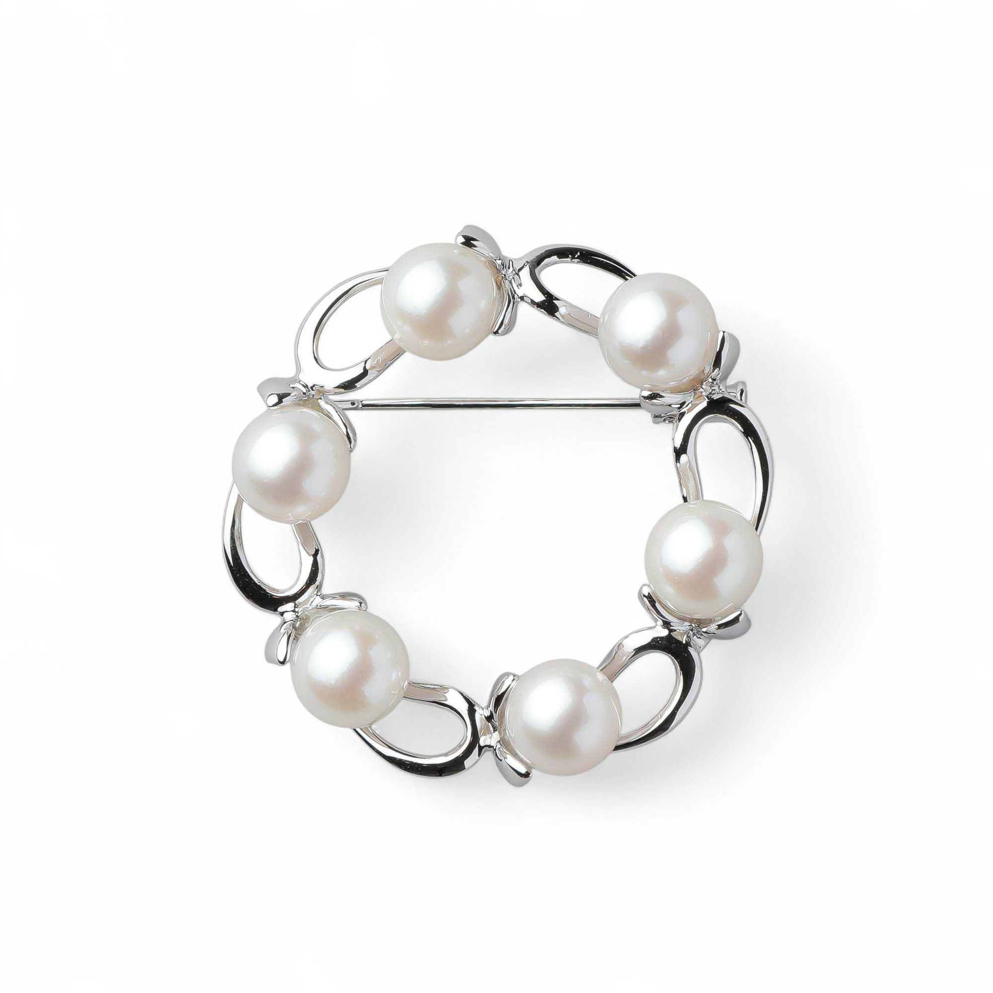 あこや真珠 ブローチ サークル　7.5-8.0mm　SV925