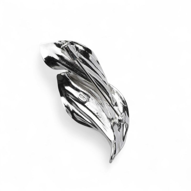 あこや真珠 ブローチ リーフ6.0-8.0mm　SV925