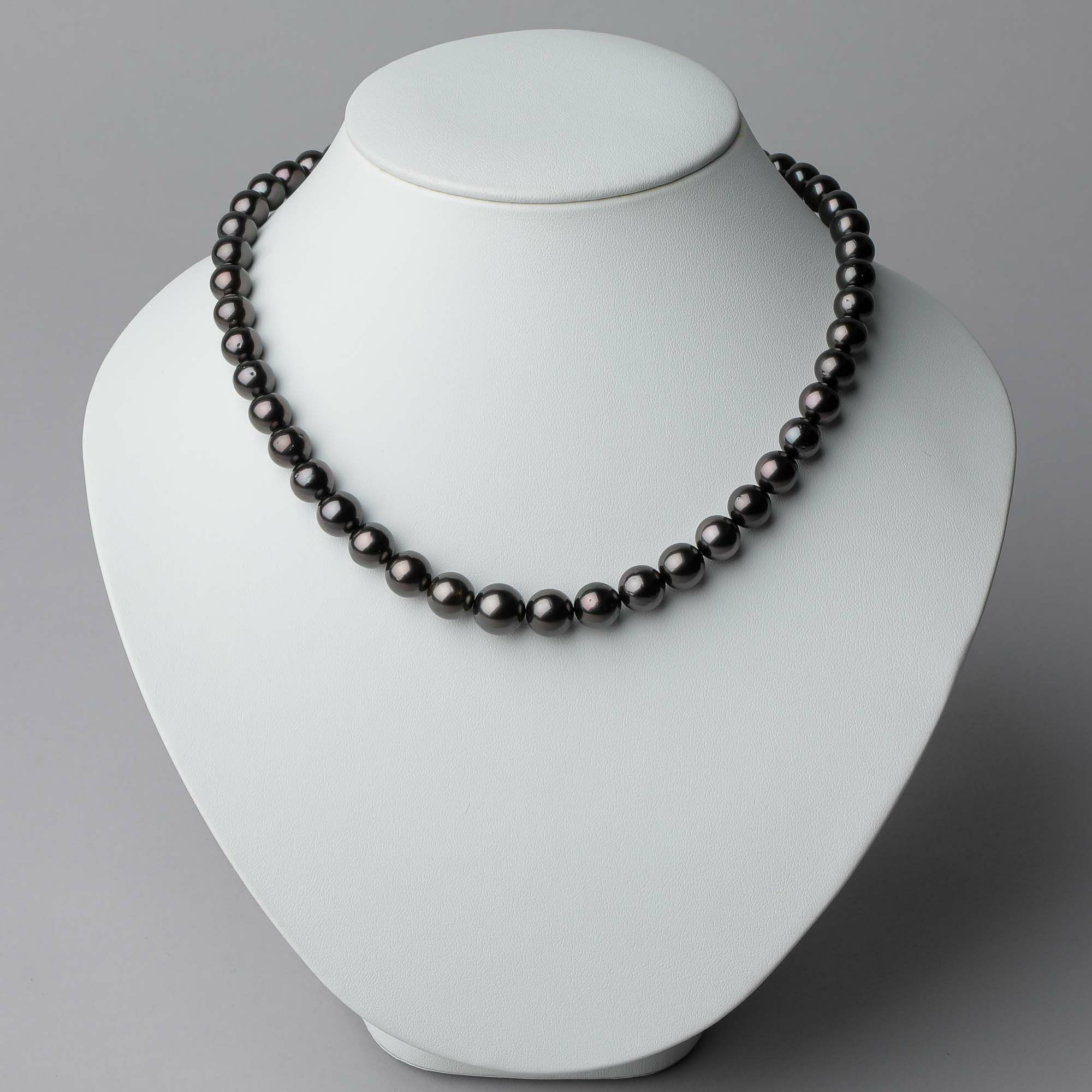 タヒチ黒蝶真珠 ネックレス8.0-10.9mm ピーコックグリーン | 南洋真珠  