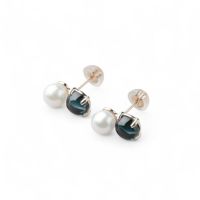 WEB限定】あこや真珠×ロンドンブルートパーズ ピアス 5.5-6.0mm/6mmUP