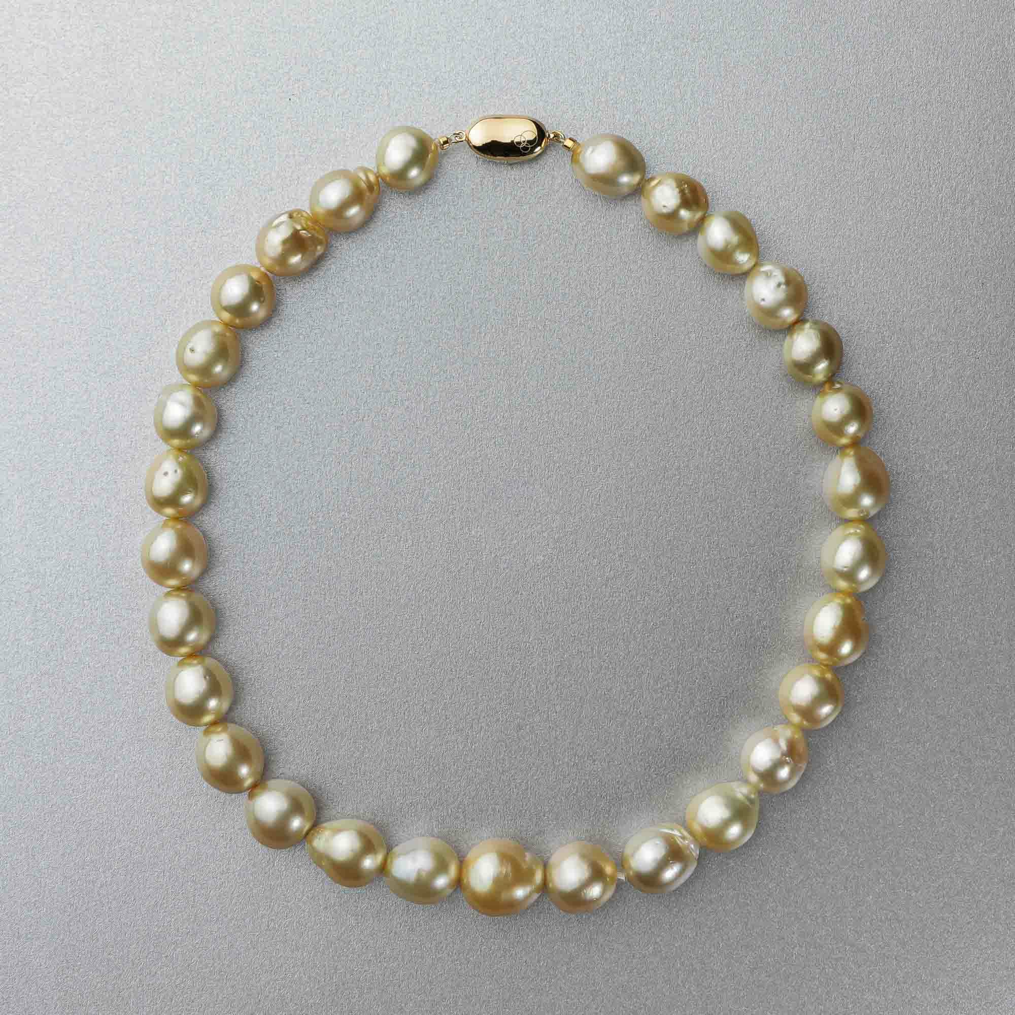 南洋白蝶真珠 ネックレス11.8-15.3mm ゴールド バロック | 南洋真珠  