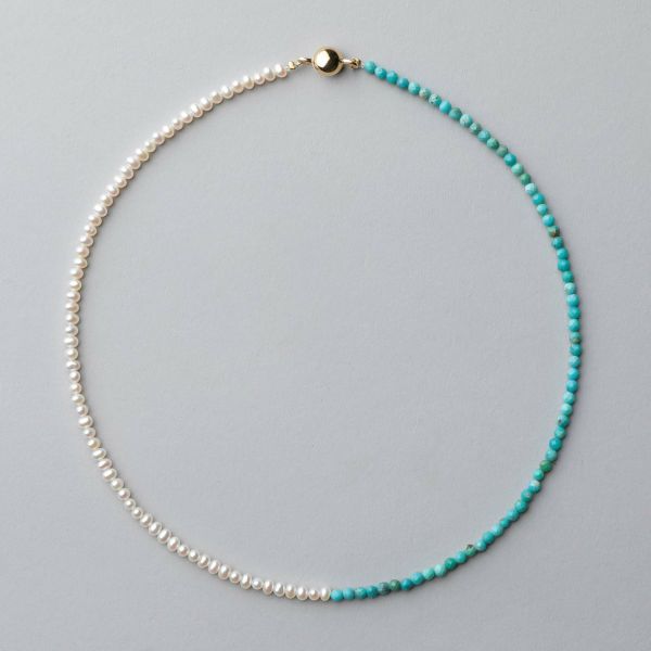 淡水真珠×ガーネット ネックレス 2.5-3.2mm ハーフ | 淡水真珠ネックレス