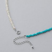 淡水真珠×ターコイズ ネックレス 2.5-3.2mm ハーフ | 淡水真珠