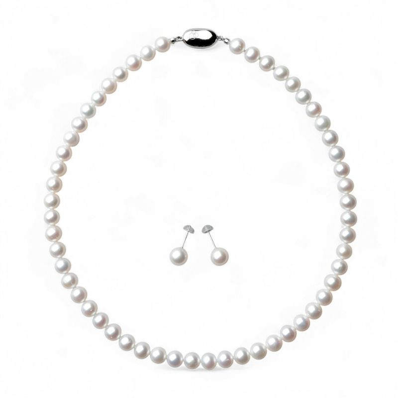 淡水真珠 ネックレスセット7.5-8.5mm 上質ランク