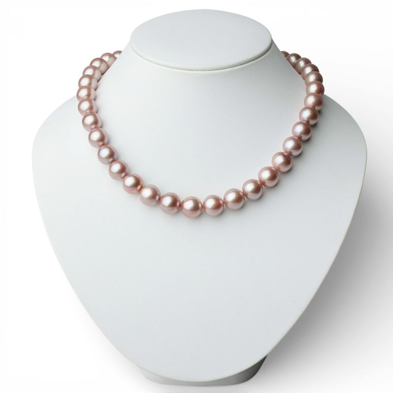 淡水真珠 (有核) ネックレス10-12mm -Mauvette-