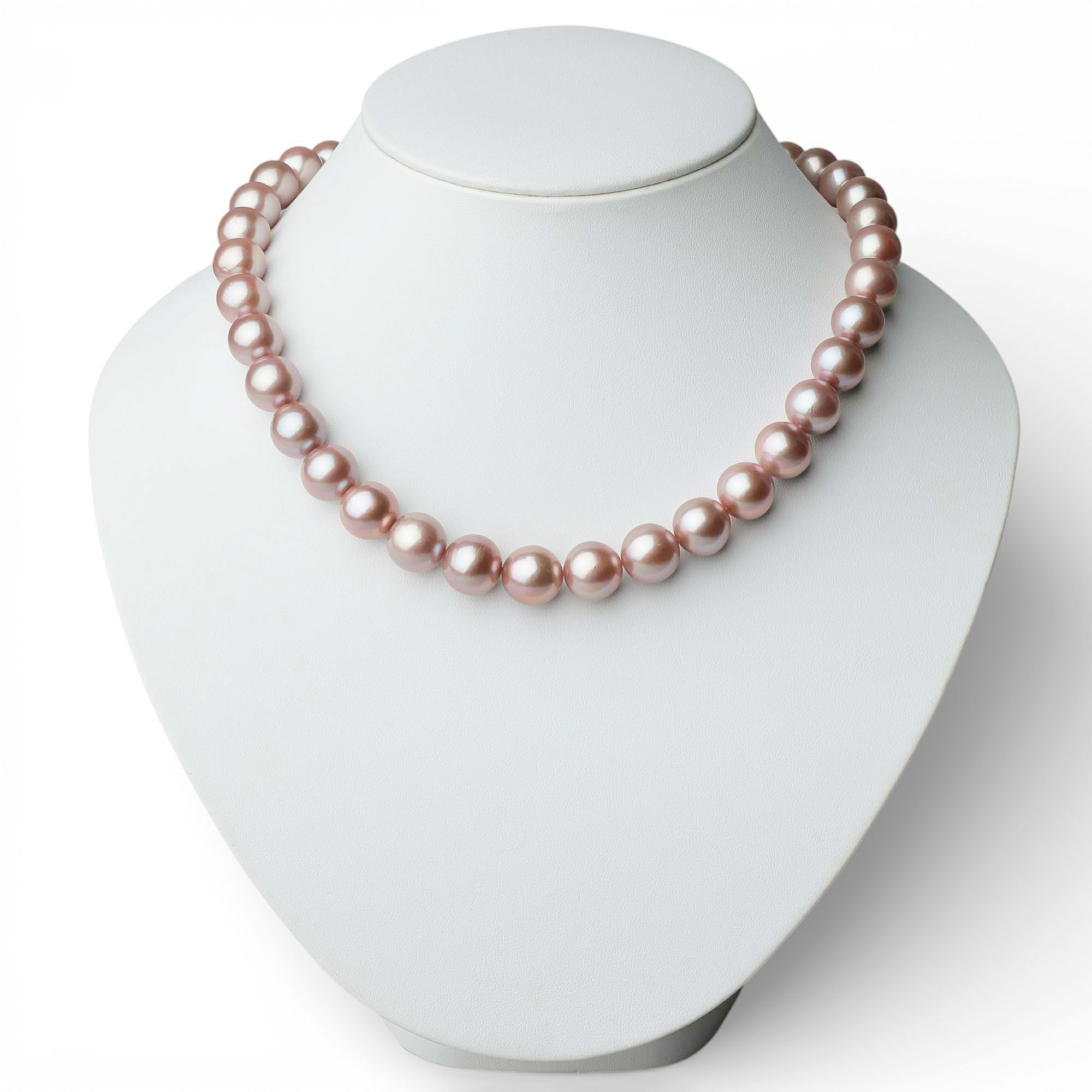 淡水真珠 (有核) ネックレス10-12mm -Mauvette-