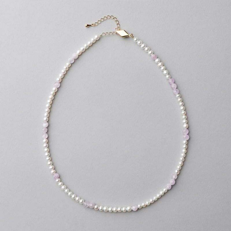 淡水真珠×クンツァイト ネックレス　4.5-5.0mm ミックス | 淡水真珠ネックレス