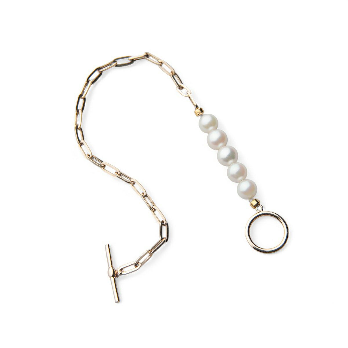 Supple あこや真珠 チェーンブレスレット　5.5-6.0mm K10YG