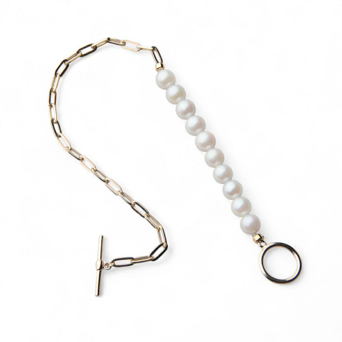 Supple あこや真珠 チェーンブレスレット　5.5-6.0mm K10YG