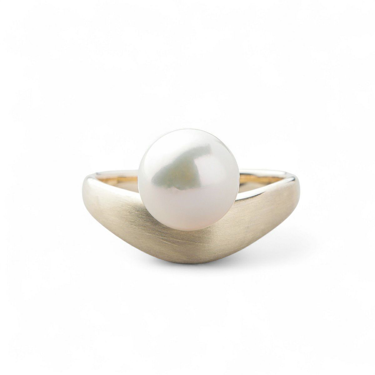 Supple あこや真珠 リング8.5-9.0mm K10YG ツヤケシ