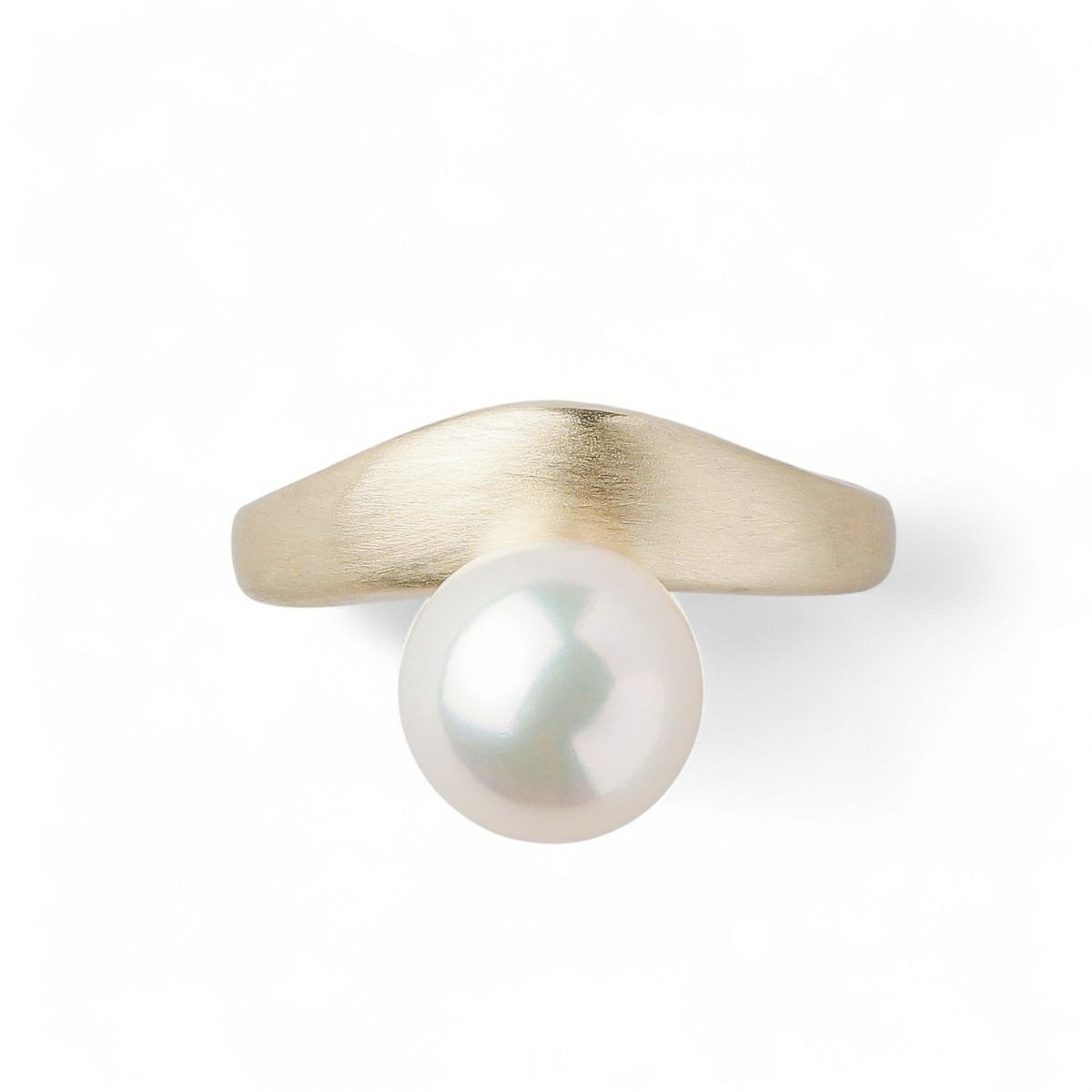 Supple あこや真珠 リング8.5-9.0mm K10YG ツヤケシ