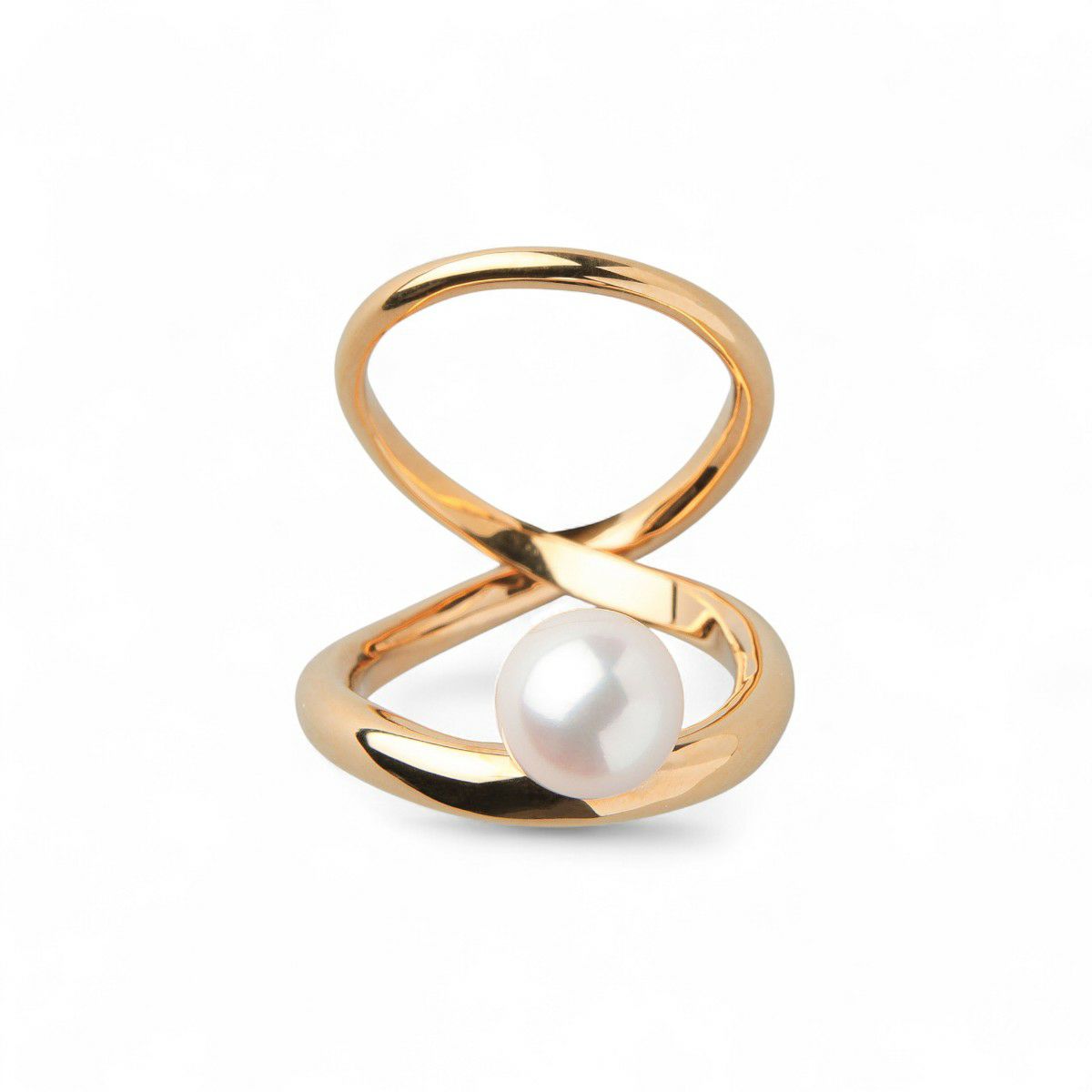 Supple あこや真珠 ダブルリング　8.5-9.0mm SV925 GP