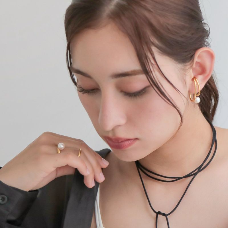 Supple あこや真珠 ダブルリング 8.5-9.0mm SV925 GP | あこや真珠リング