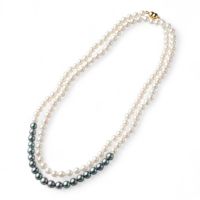 あこや真珠 ロングネックレス6.5mm-7.0mm ツートン