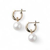 Bubble 淡水真珠 フープピアス　8mmUP K18YG