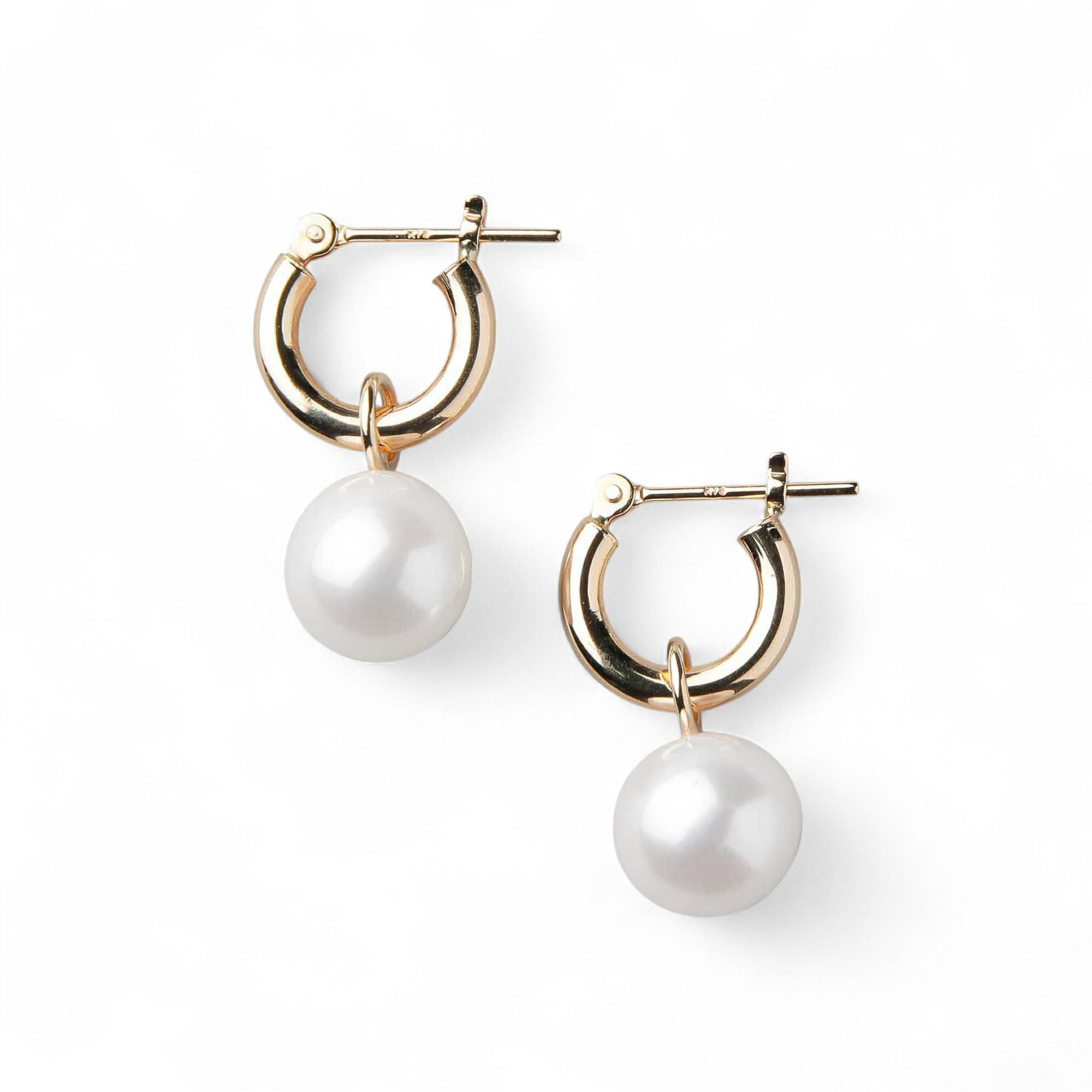 Bubble 淡水真珠 フープピアス　8mmUP K18YG