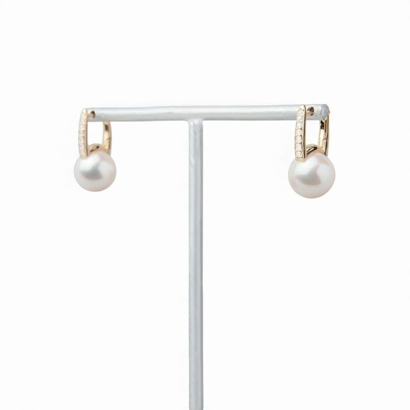 LUXE あこや真珠 ピアス8.5-9.0mm K18YG