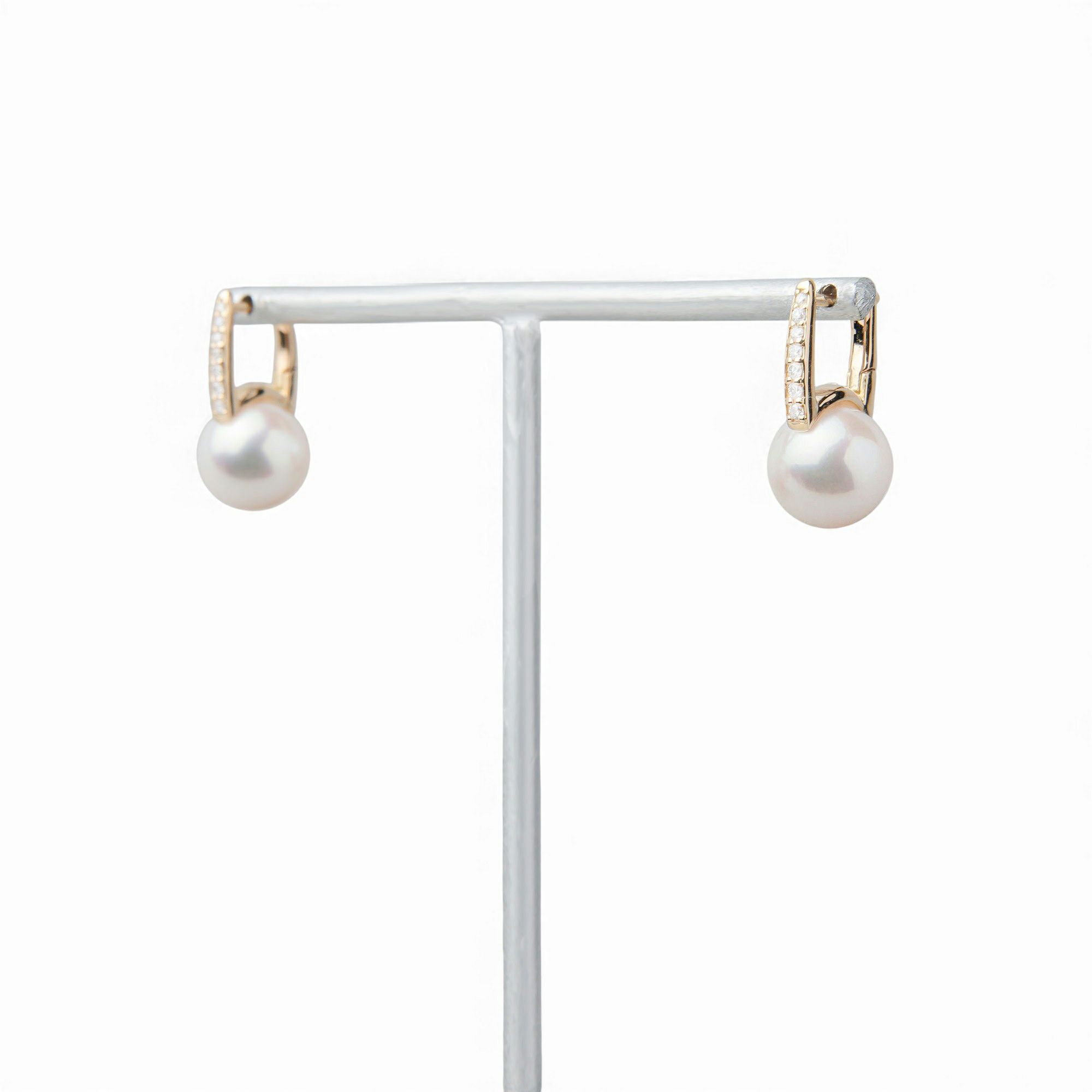 LUXE あこや真珠 ピアス8.5-9.0mm K18YG